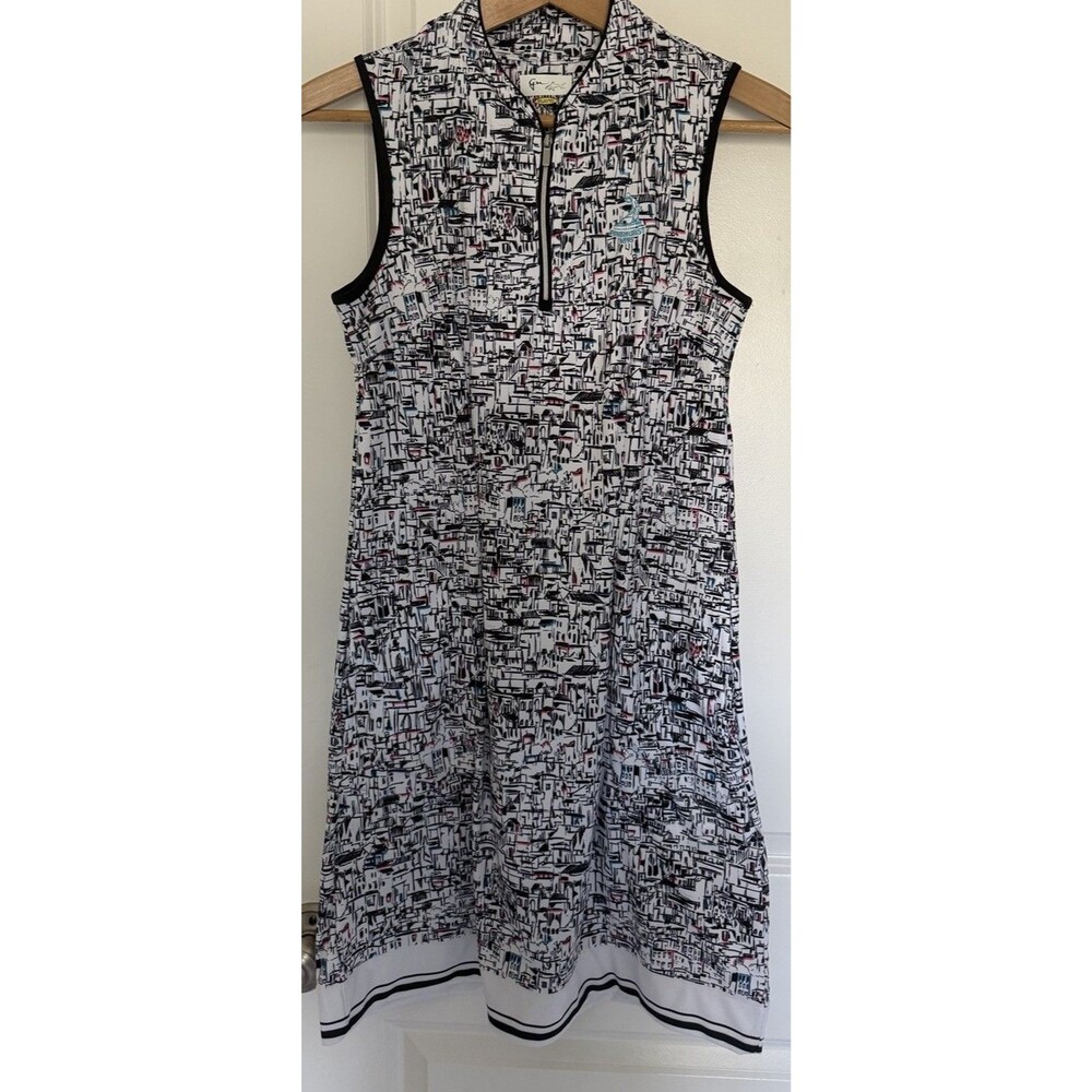 Greg Norman Play Dry Women’s XS Sleeveless 1/4 Zip Golf Dress pinehurst logo